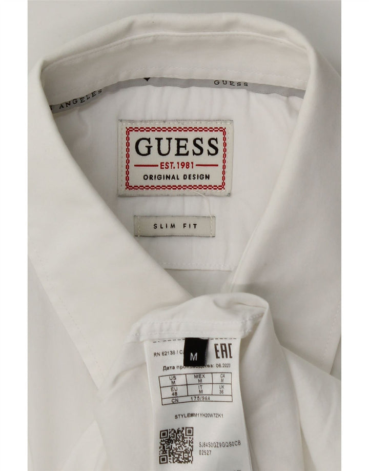 Camicia Guess da uomo slim fit in cotone bianco medio