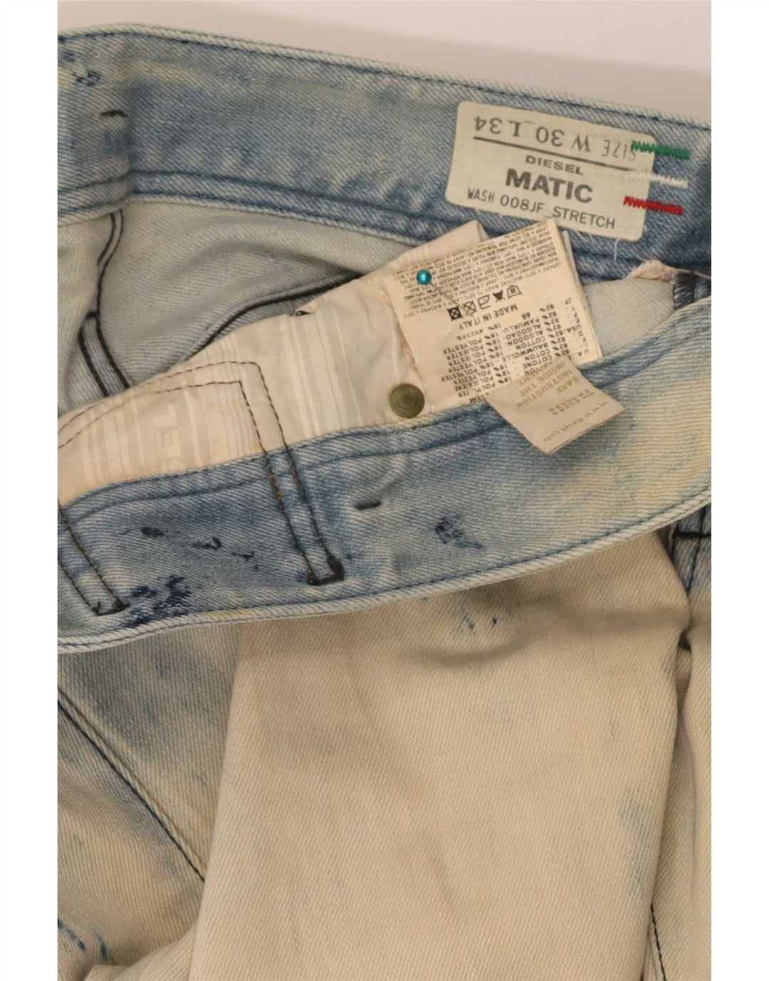 Jeans slim da donna Diesel Matic effetto consumato W30 L34 cotone blu