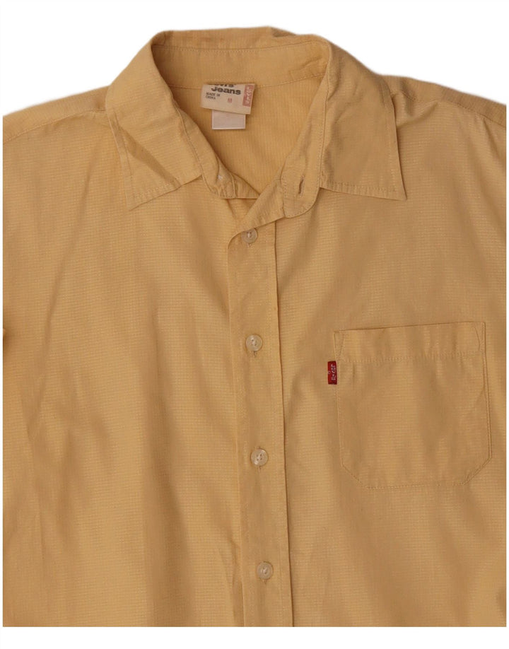 LEVI'S Camicia a maniche corte da uomo in cotone a quadri giallo medio