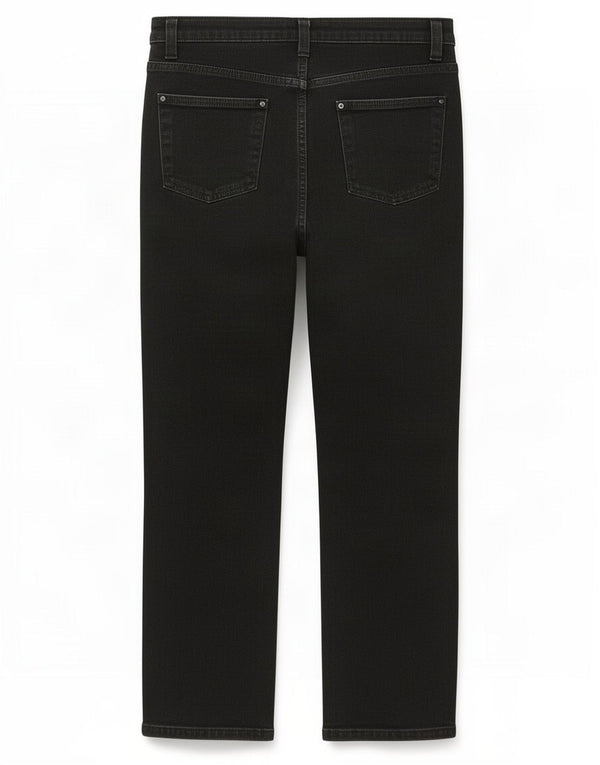 Jeans dritti corti Marks & Spencer da donna UK 14 Large W34 L27 Cotone nero