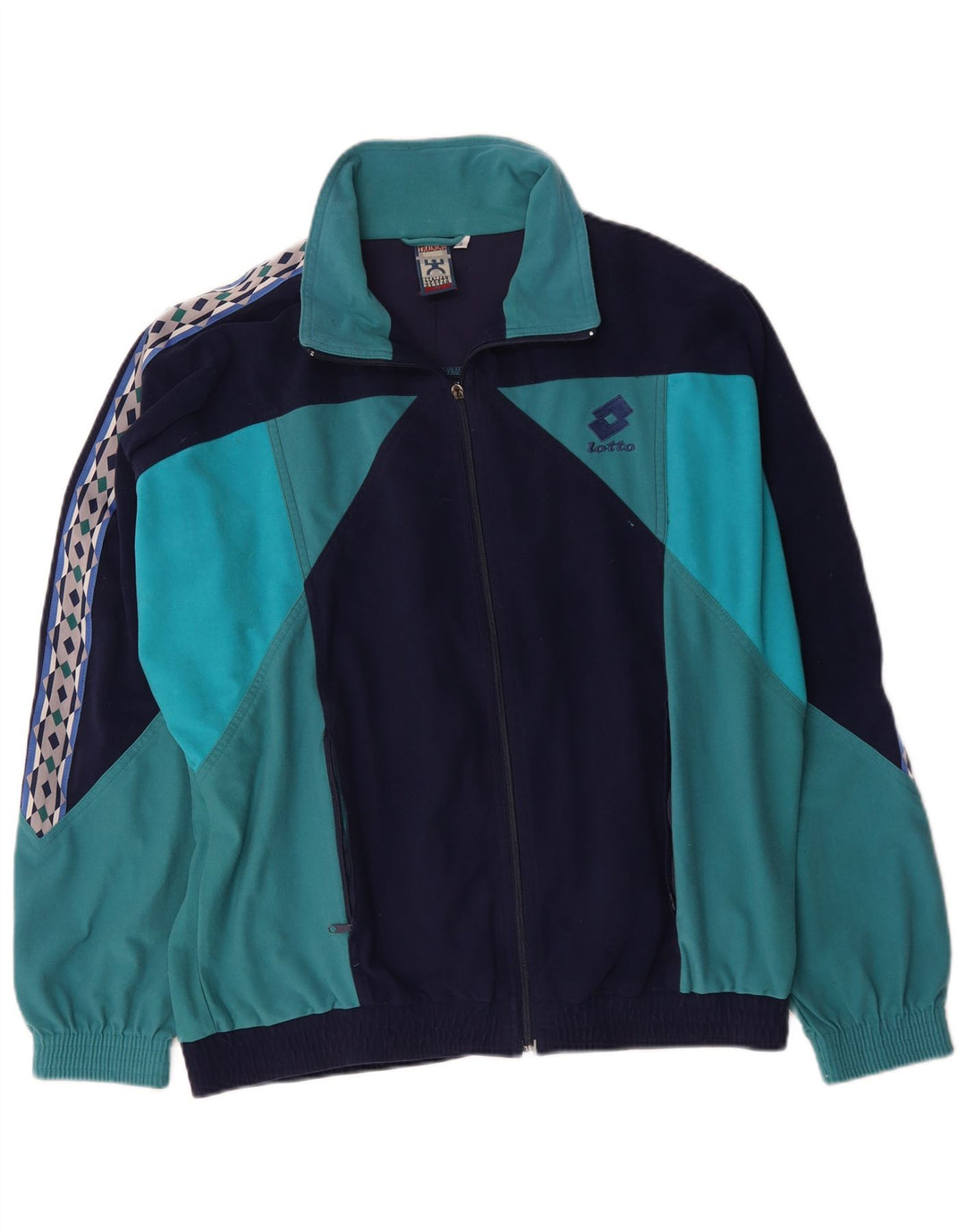 Giacca da ginnastica grafica da uomo Lotto, grande, color block blu navy