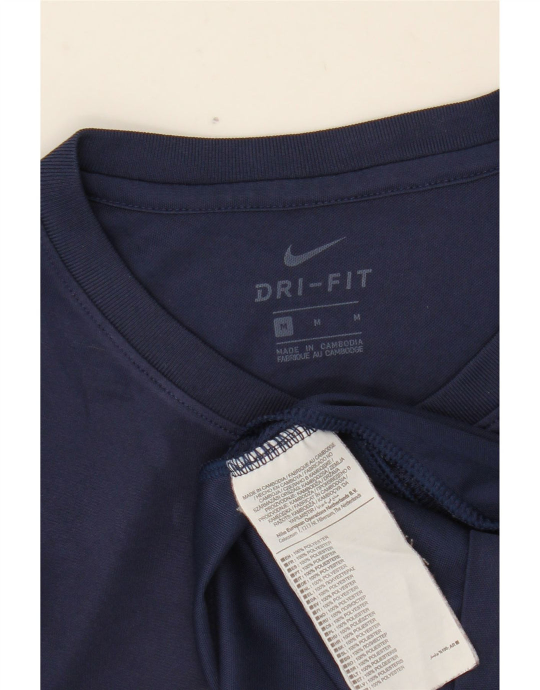 T-shirt NIKE da uomo Dri Fit Top medio in poliestere blu navy
