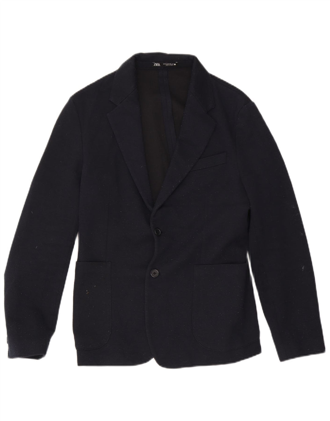 Giacca blazer da uomo a 2 bottoni Zara UK 38 poliestere blu navy medio