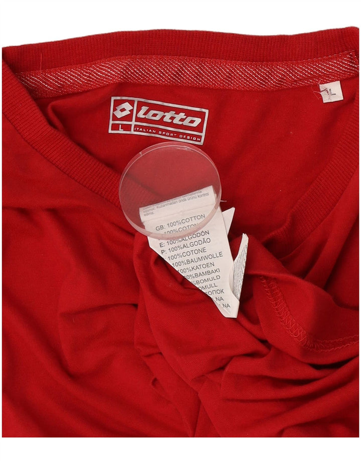 T-shirt da uomo Lotto Top Large rossa in cotone