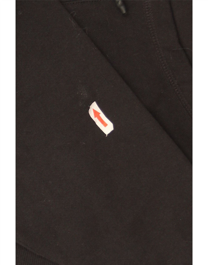 Felpa con cappuccio grafica corta oversize da donna Champion UK 10 piccola nera