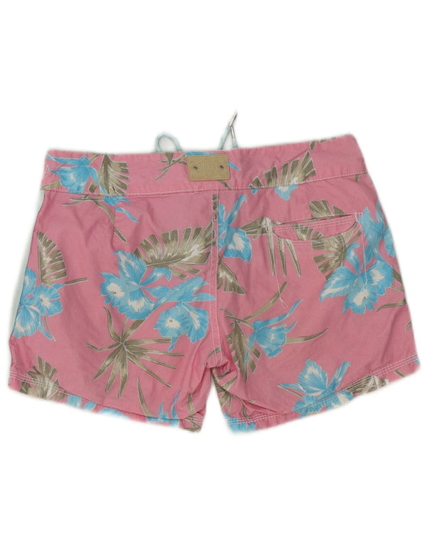 Pantaloncini da bagno da donna Superdry UK 6 XS cotone floreale rosa