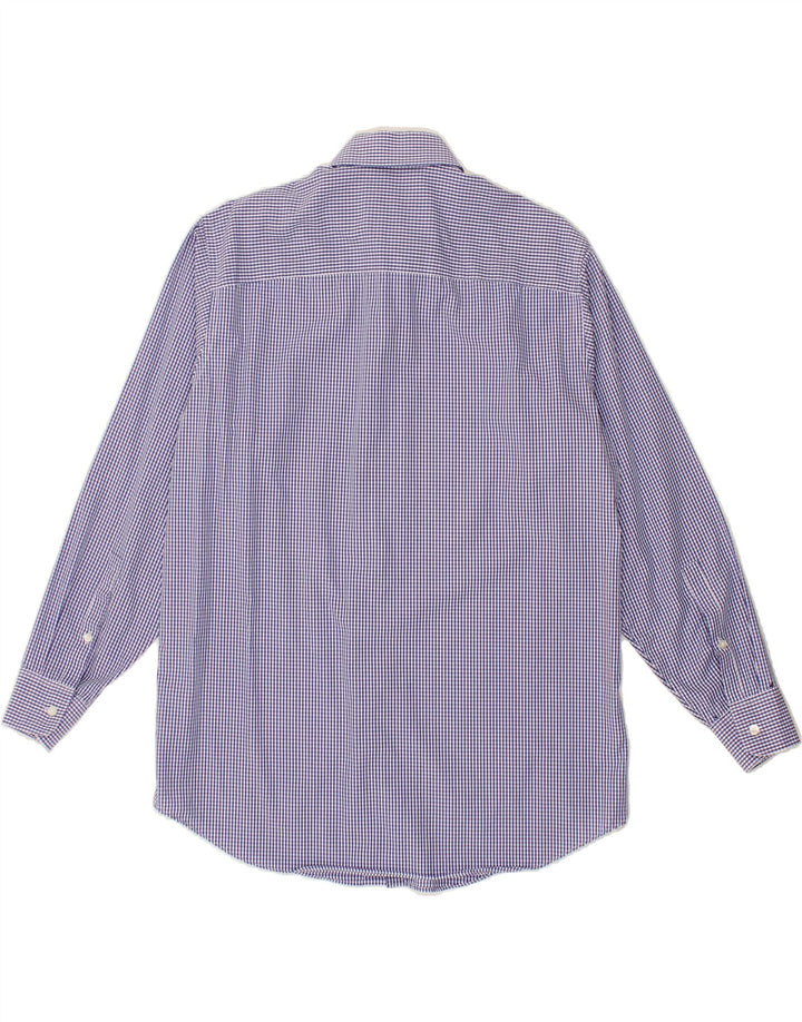 CALVIN KLEIN Camicia da uomo vestibilità regolare taglia 15 1/2 cotone a quadretti blu medio