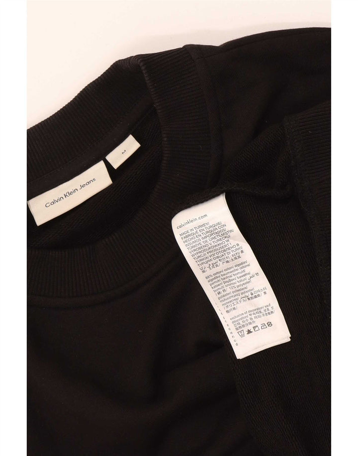 Felpa da donna Calvin Klein Jeans Jumper UK 14 cotone nero medio