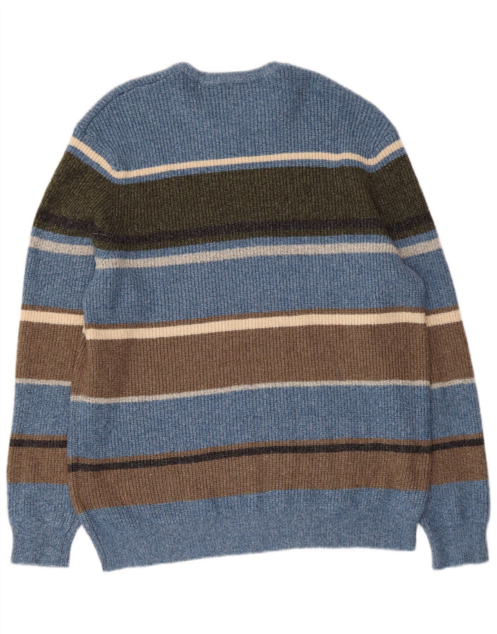 Maglione maglione girocollo da uomo Marks & Spencer XL in poliammide a righe blu