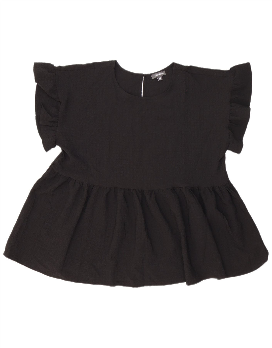 Marks & Spencer Camicetta oversize autografata da donna UK 16 Large Nera