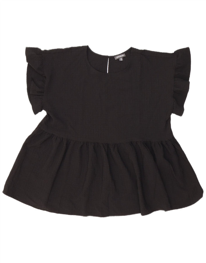 Marks & Spencer Camicetta oversize autografata da donna UK 16 Large Nera