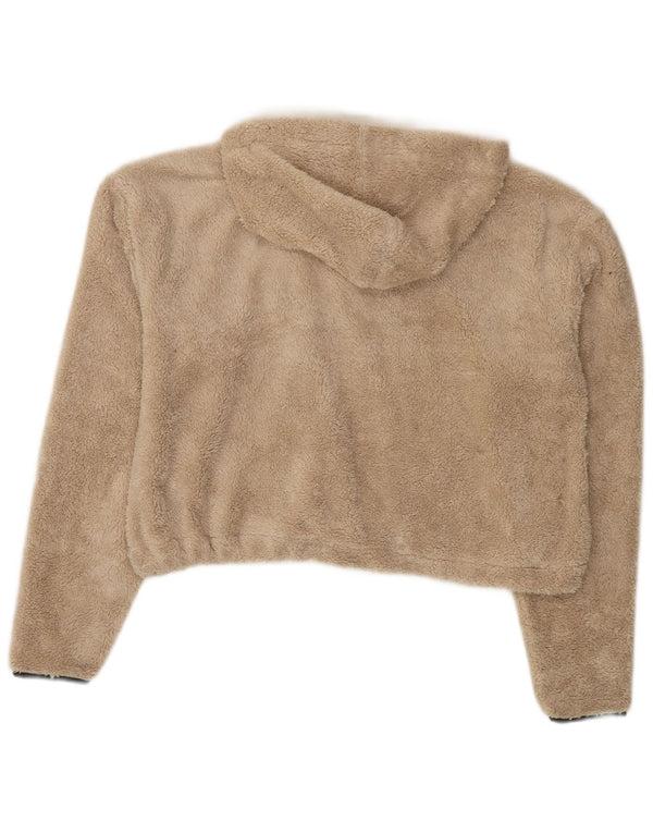 Maglione in pile da donna oversize con cappuccio e zip Topshop UK 8 piccolo Beige
