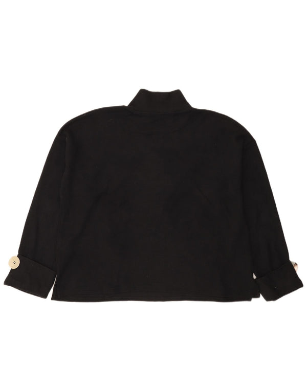 Top oversize da donna Zara a maniche lunghe UK 14 cotone nero medio