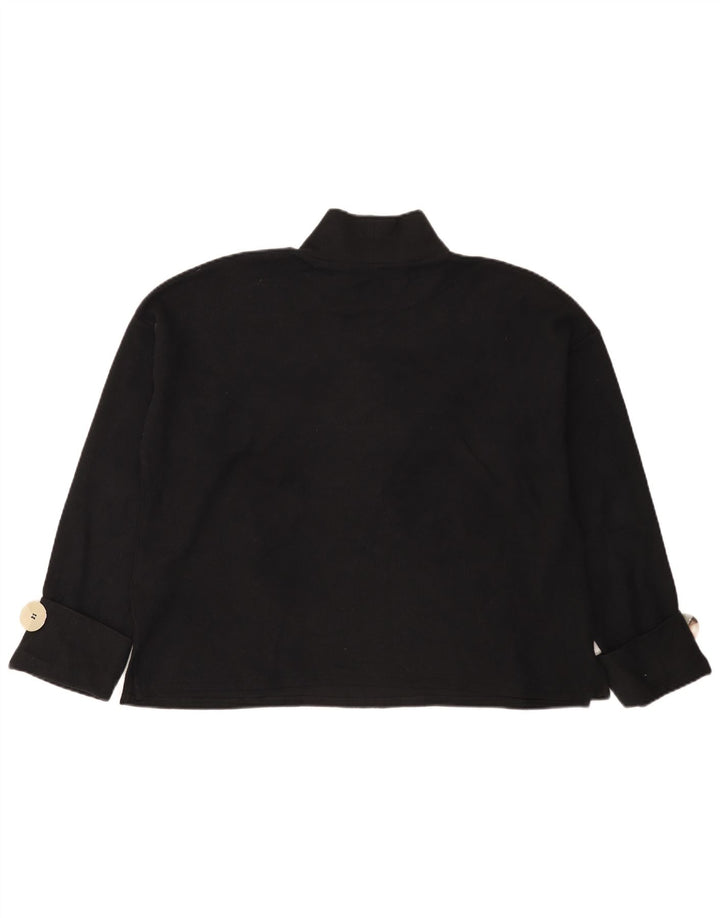 Top oversize da donna Zara a maniche lunghe UK 14 cotone nero medio