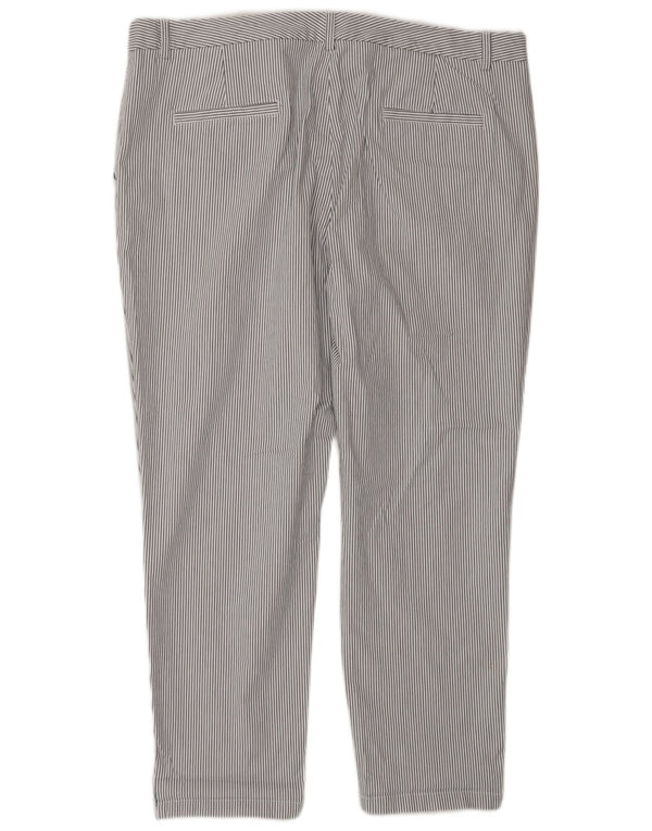 Pantaloni chino slim da donna Marks & Spencer UK 20 2XL W40 L29 a righe bianche