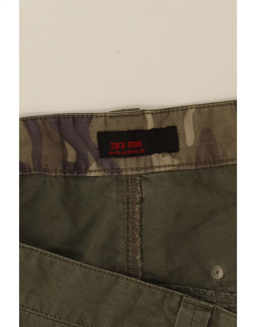 Pantaloncini cargo da uomo ZARA EU 46 XL W36 cotone kaki