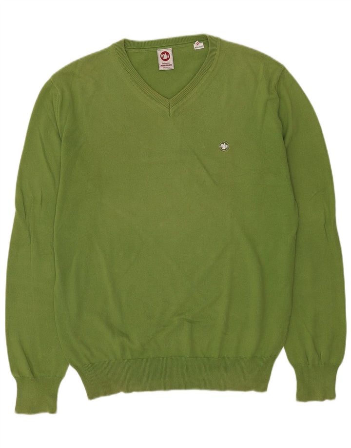 Maglione maglione con scollo a V vestibilità regolare da uomo Murphy & Nye XL verde