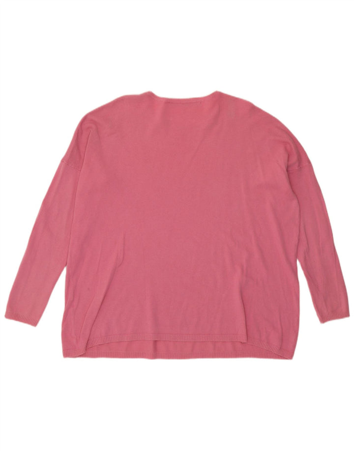 Maglione maglione girocollo oversize da donna Zara UK 14 Rosa medio