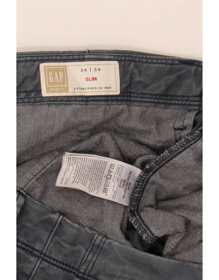 Pantaloni chino slim da uomo Gap W34 L34 cotone grigio