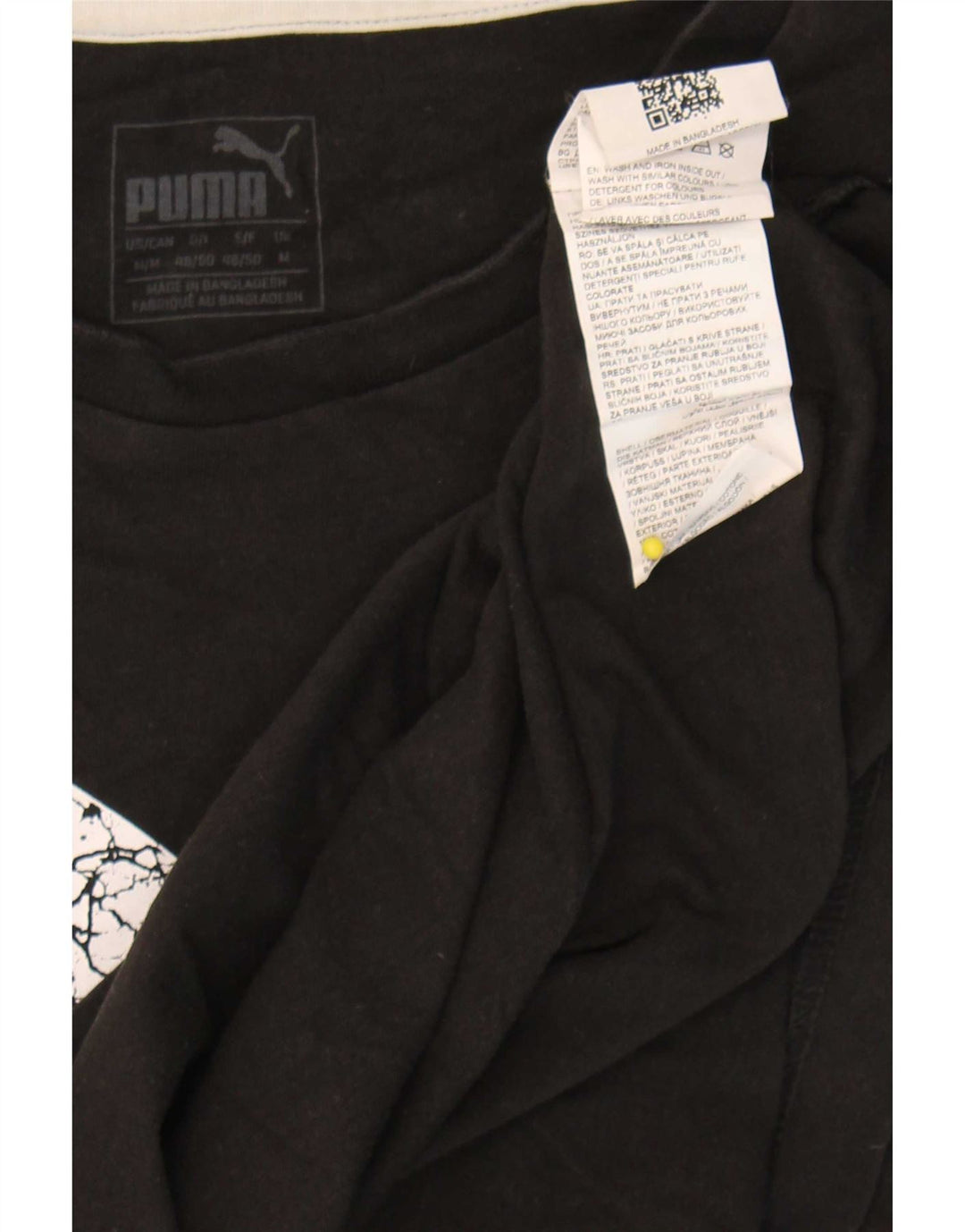 T-shirt grafica da uomo Puma Top in cotone nero medio