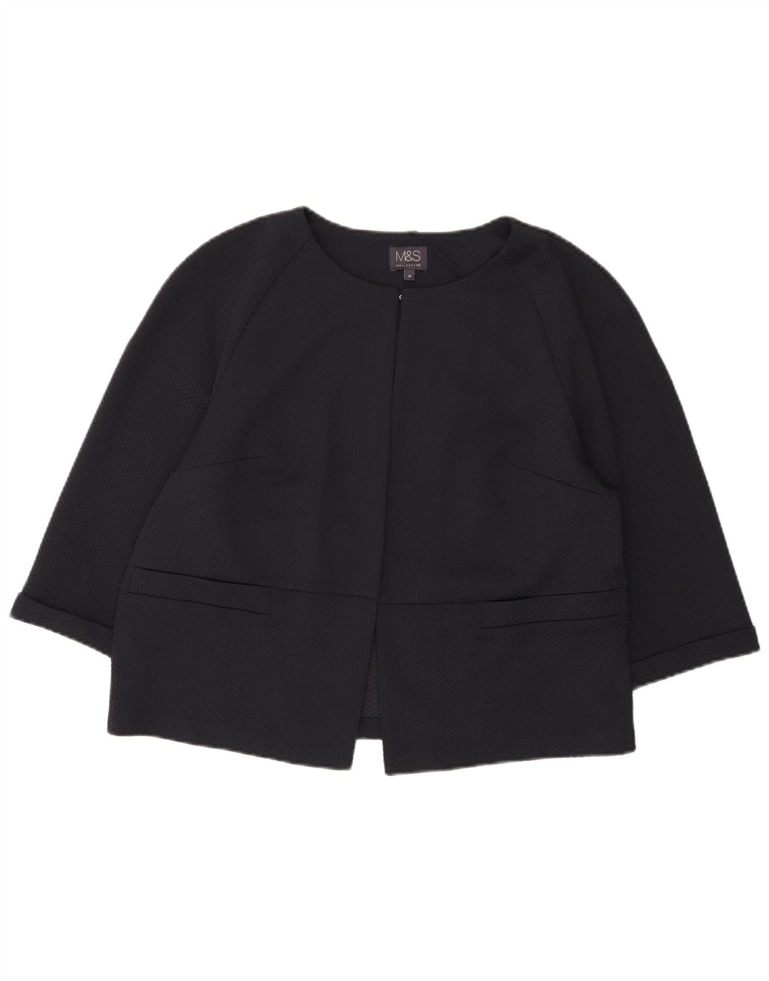 Giacca blazer con maniche a 3/4 corta Marks & Spencer da donna UK 16 grande blu navy