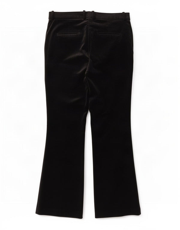 Zara Womens Bootcut Velvet Trousers XL W32 L34 Black Cotton