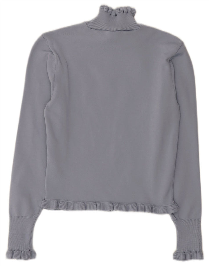 Maglione corto da donna Zara con collo dolcevita UK 12 Poliestere blu medio