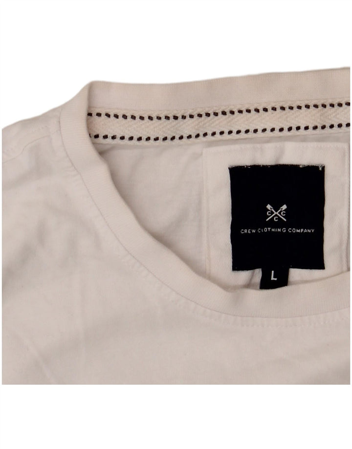 Crew Clothing T-shirt da uomo Top grande in cotone bianco