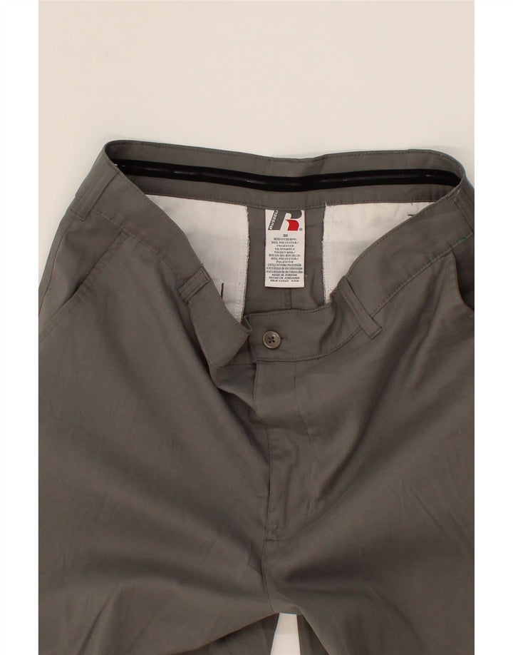 RUSSELL ATHLETIC Mens Chino Shorts W30 Medium Grey Polyester Vintage Russell Athletic and Second-Hand Russell Athletic from Messina Hembry 