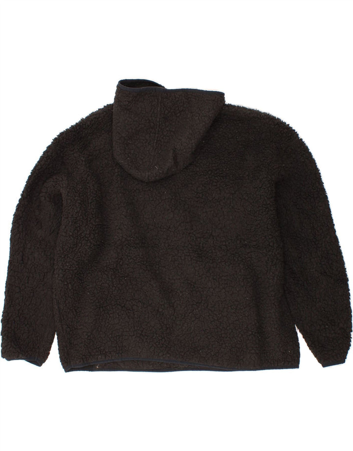 EDDIE BAUER Womens Oversized Hooded Fleece Jumper UK 18 XL Black Polyester Vintage Eddie Bauer and Second-Hand Eddie Bauer from Messina Hembry 