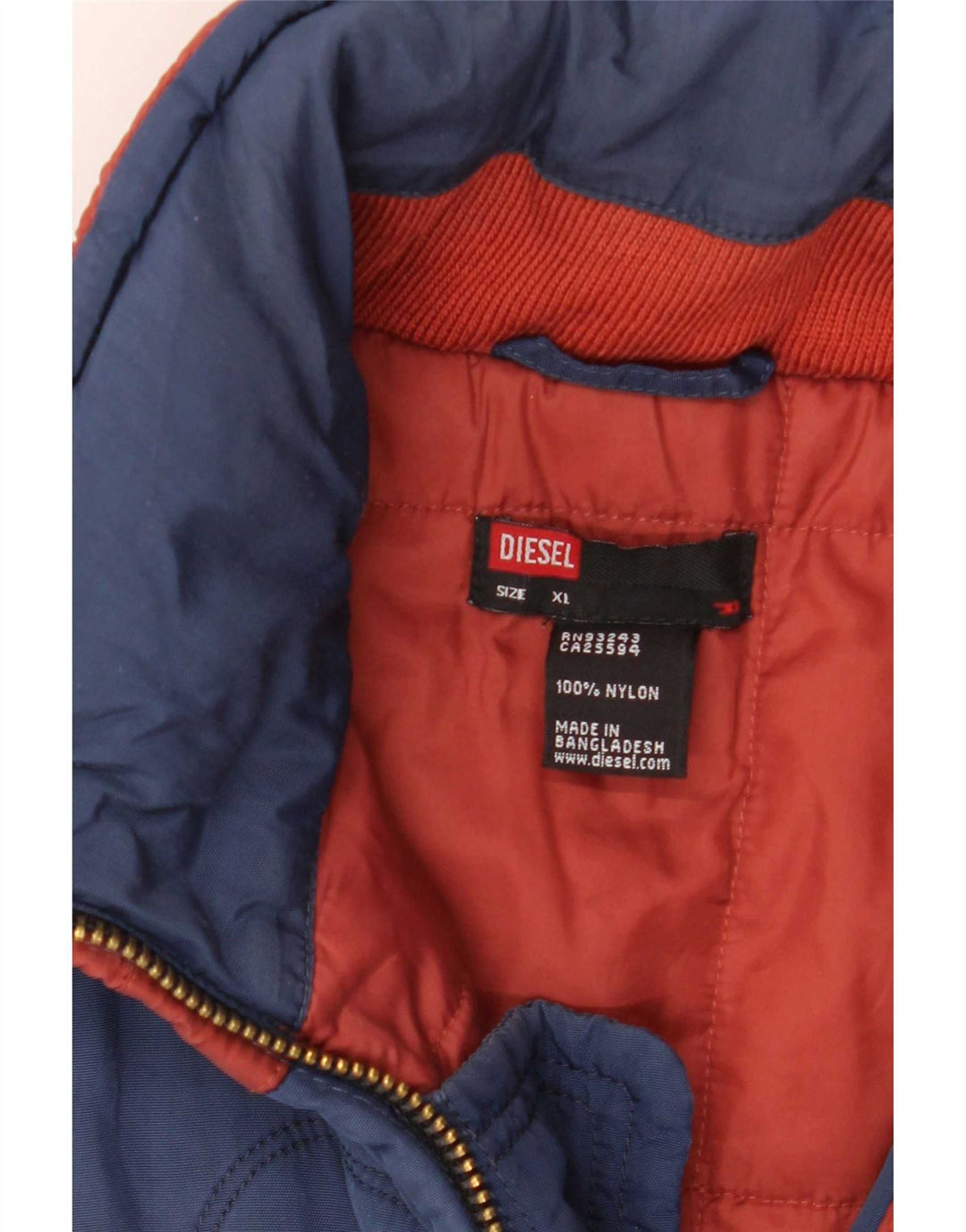 Giacca bomber con cappuccio da uomo Diesel UK 42 XL nylon blu