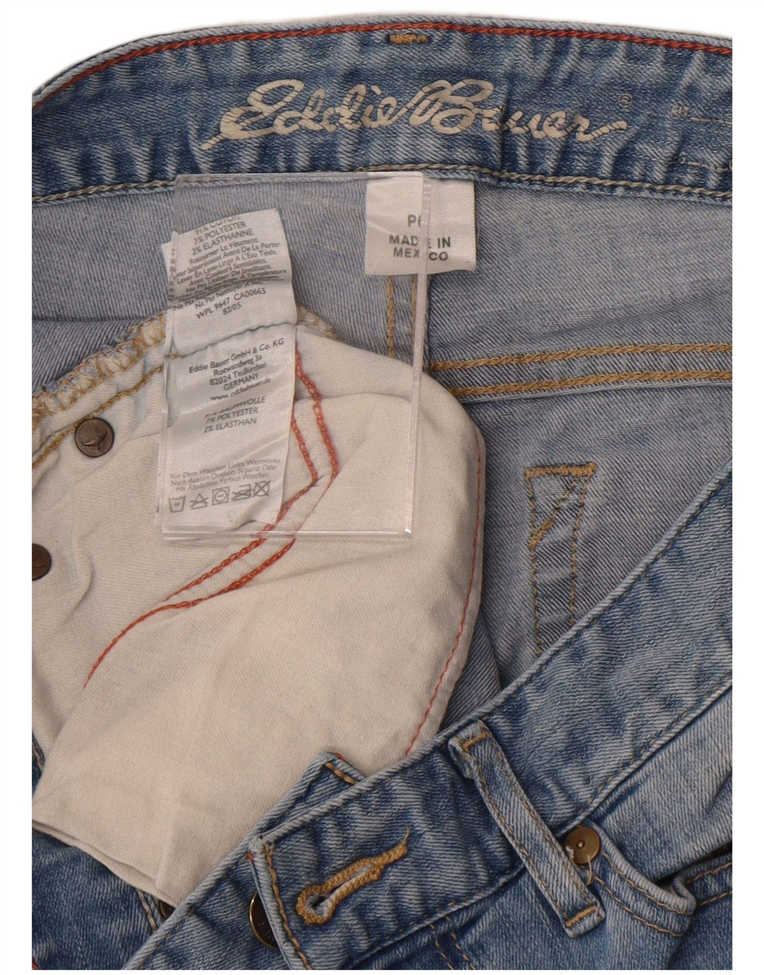 Jeans dritti curvy da donna Eddie Bauer US 6 medio W28 L29 cotone blu
