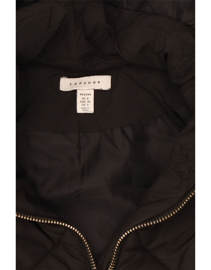 Topshop Giacca imbottita oversize con cappuccio da donna Petite UK 8 piccola nera