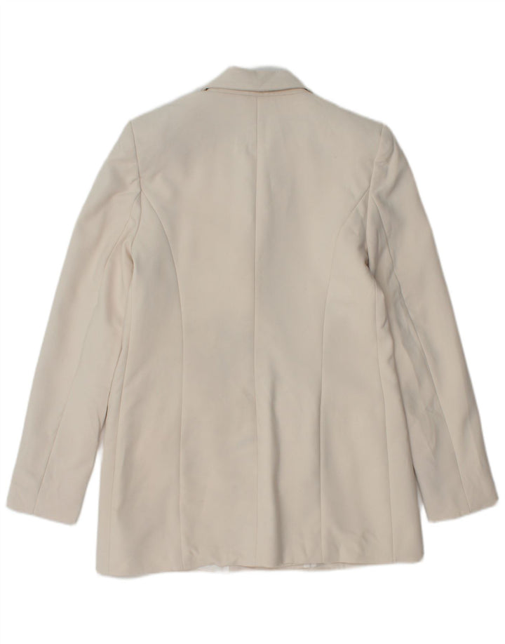 Giacca blazer doppiopetto da donna Zara UK 10 piccola poliestere bianco