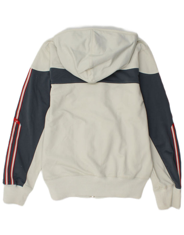 Felpa con cappuccio e zip da donna Adidas UK 6 XS poliestere color block bianco