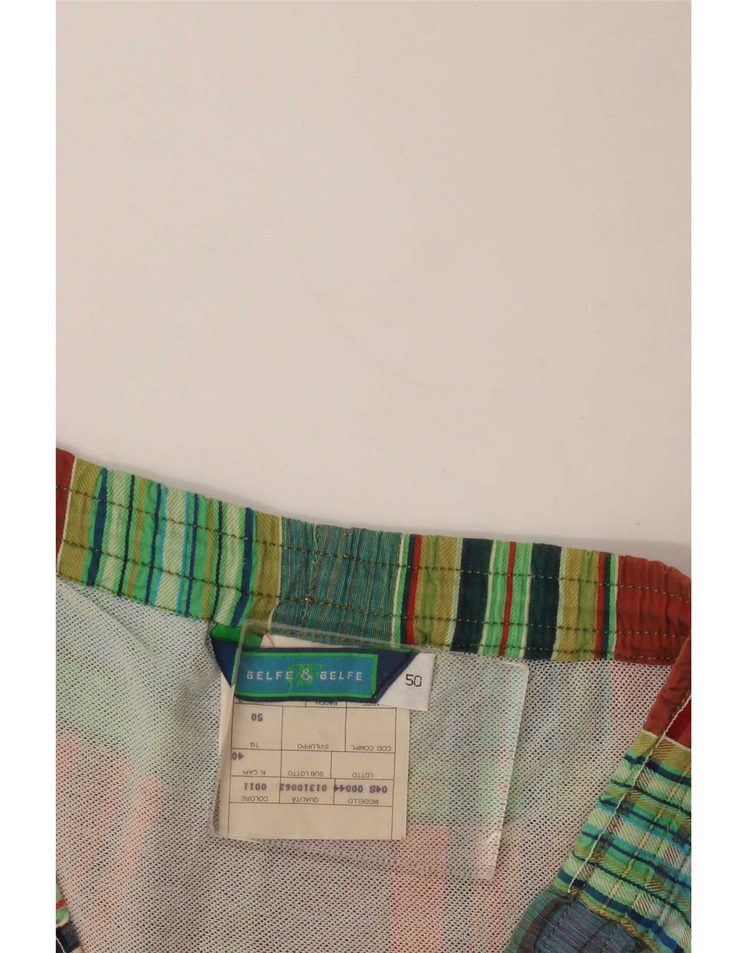 Pantaloncini da bagno da uomo Belfe & Belfe IT 50 Large in cotone a quadri multicolore