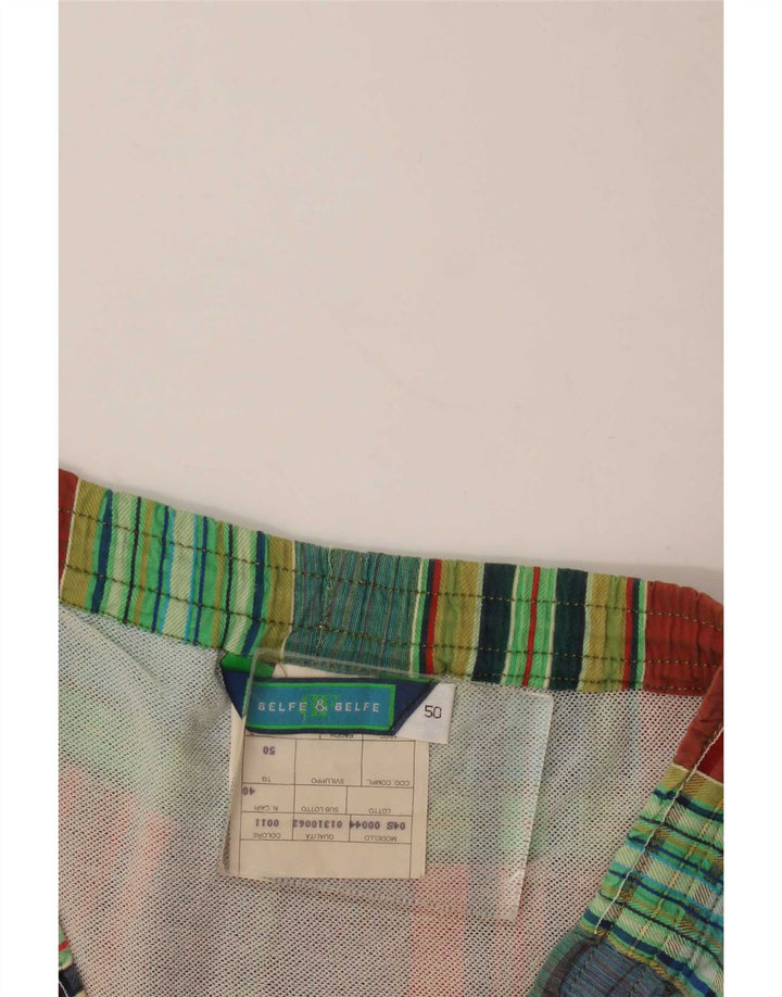 Pantaloncini da bagno da uomo Belfe & Belfe IT 50 Large in cotone a quadri multicolore
