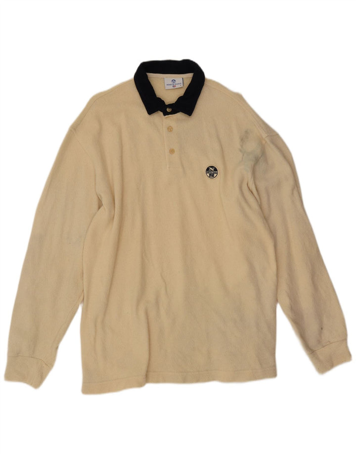 Maglione da uomo North Sails con collo alto, grande, in lana color block beige