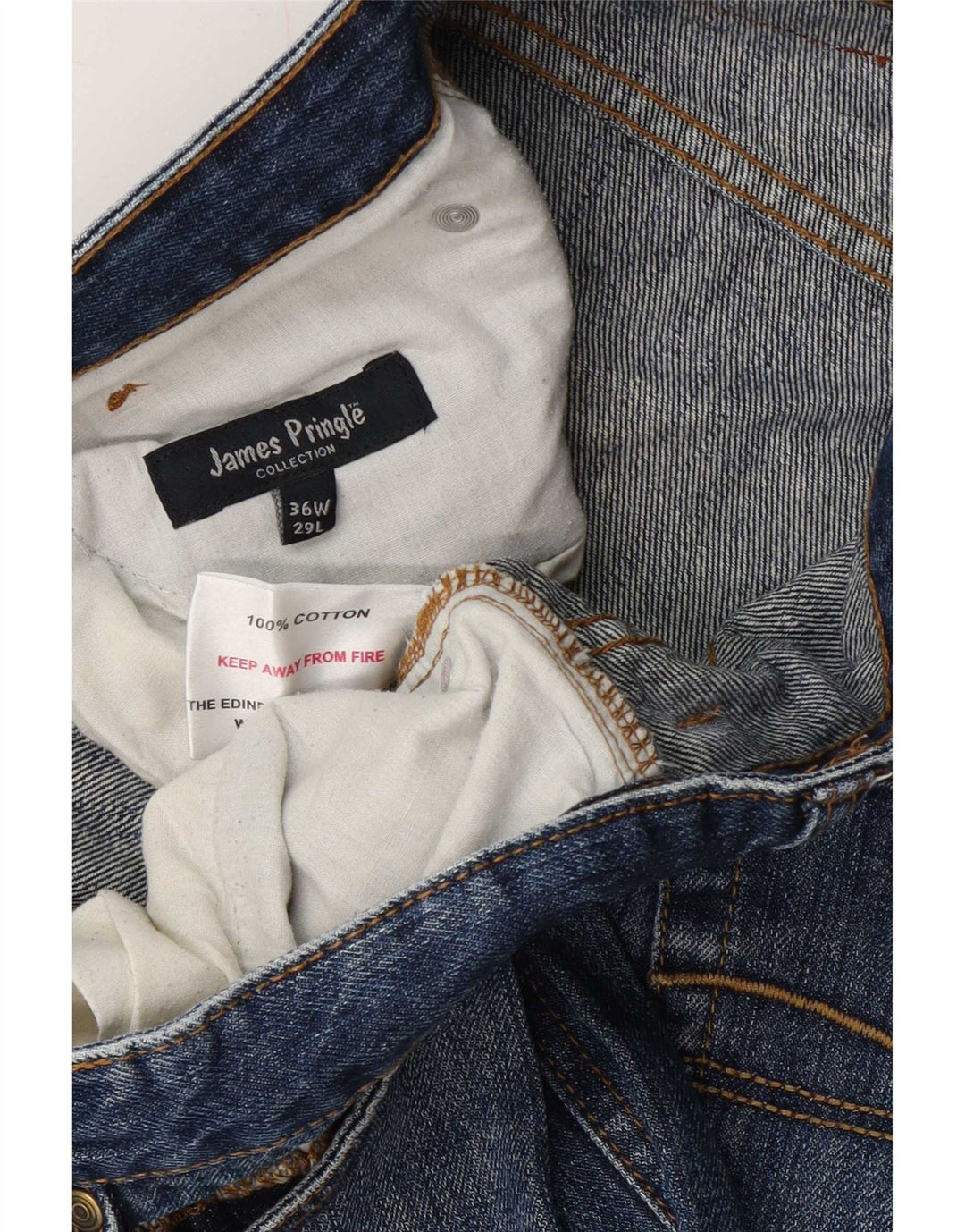Jeans corti da uomo James Pringle W36 L26 cotone blu