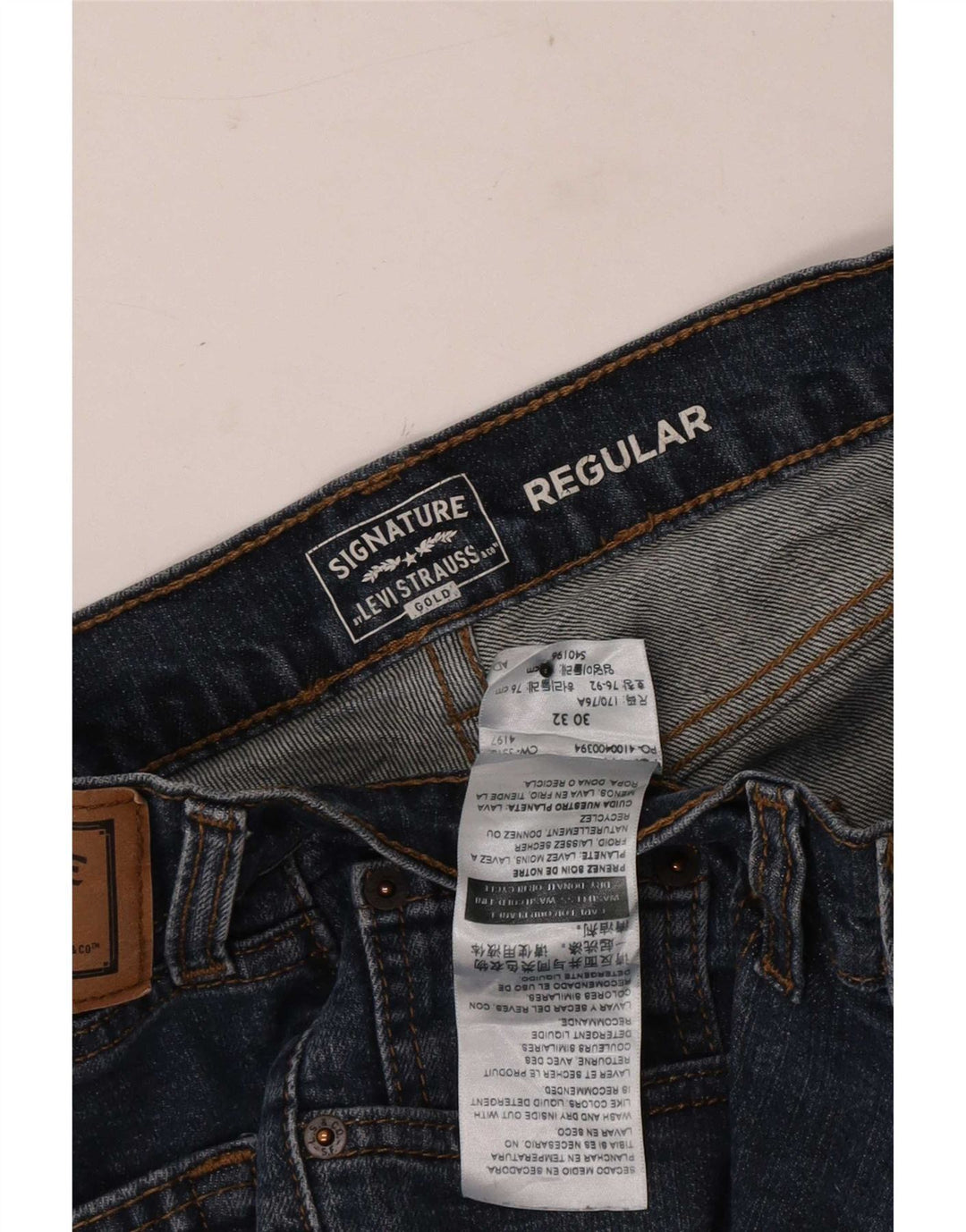 Jeans dritti regolari firmati da uomo Levi's W30 L32 in cotone blu