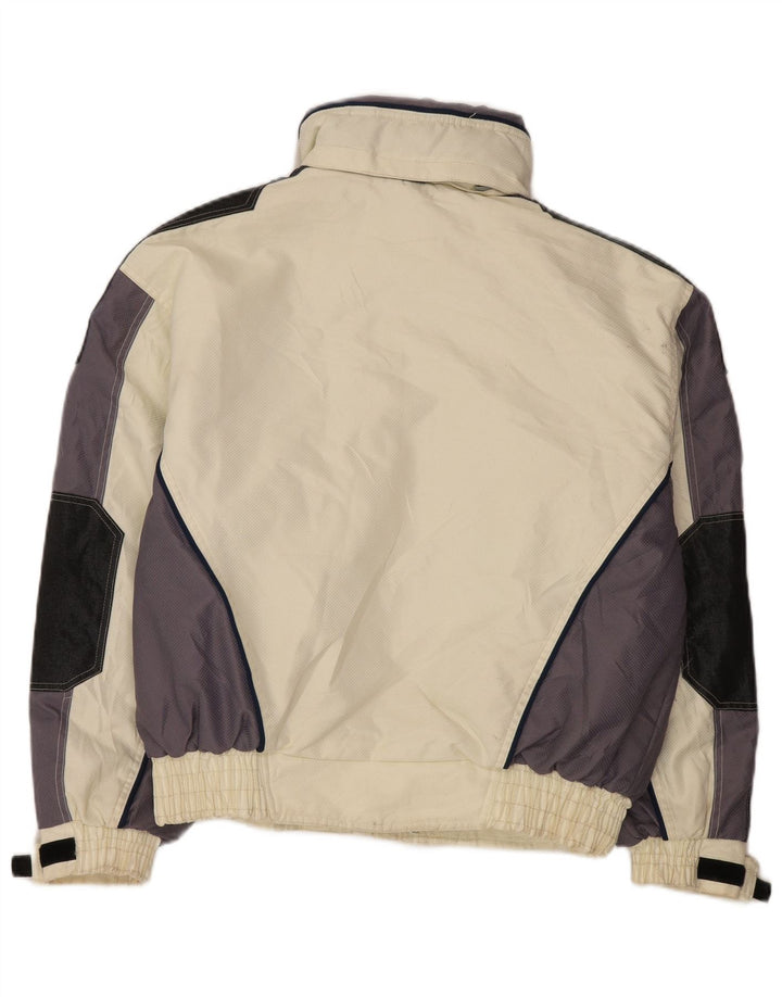Giacca da sci con cappuccio da uomo Gierre IT 48 Medium Poliestere color block bianco sporco