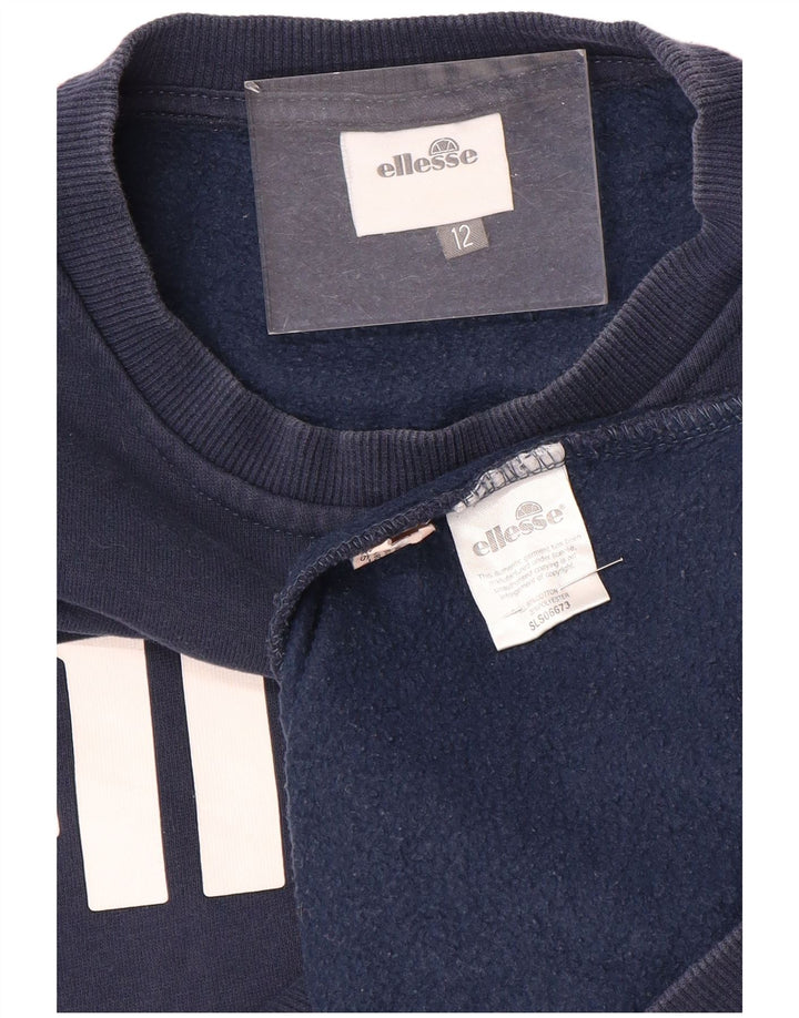 ELLESSE Felpa oversize da donna Maglione UK 12 Medio Blu navy