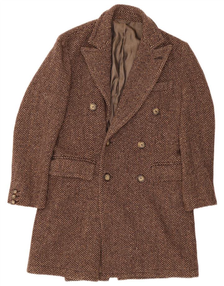 Cappotto Doppiopetto Uomo Chinook IT 48 Spinato Marrone Medio