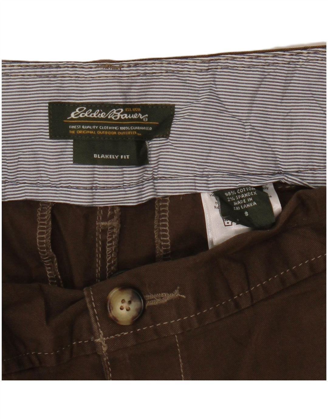 Pantaloncini Bermuda da donna Eddie Bauer Blakely Fit US 8 Medium W30 Cotone marrone