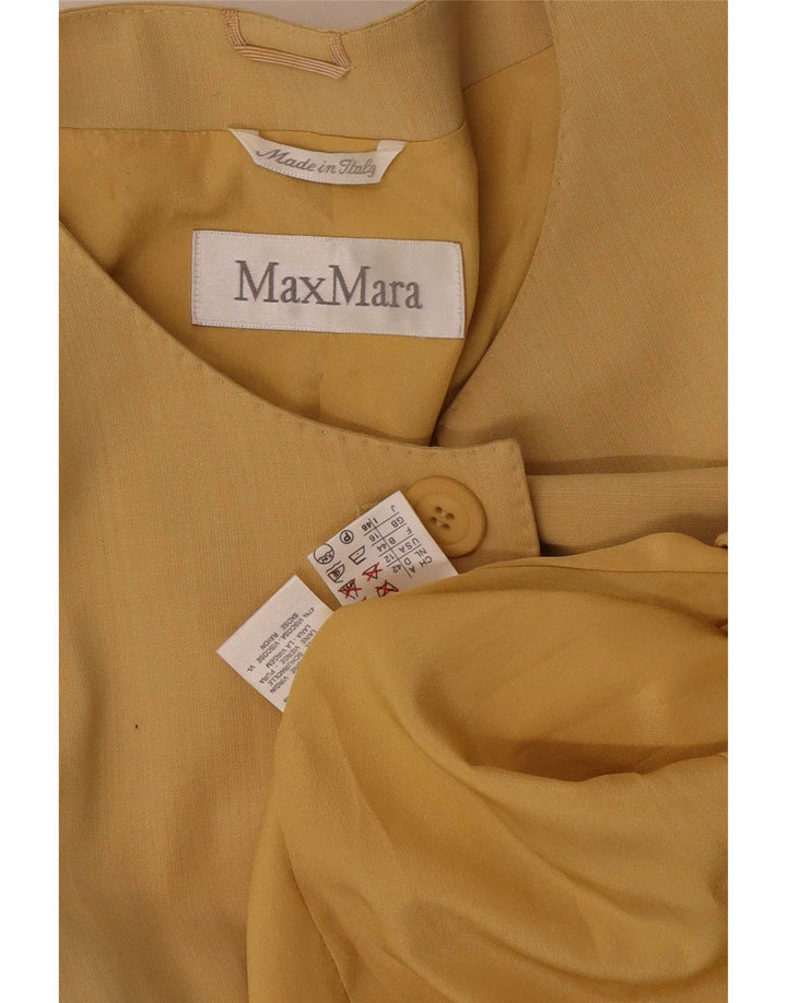 Giacca blazer a 1 bottone lungo da donna Max Mara UK 16 grande gialla