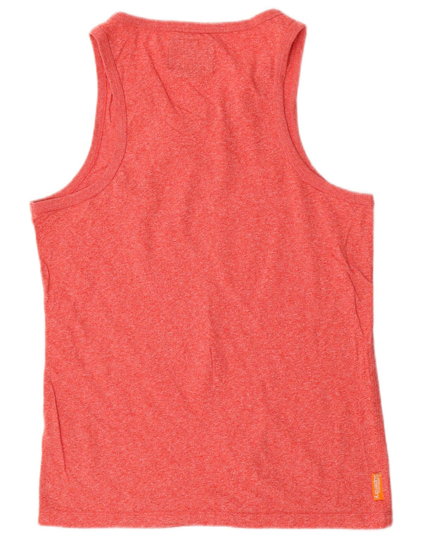 Canotta da uomo Superdry in cotone chiazzato rosso medio