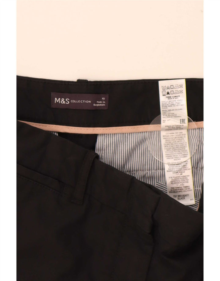 Pantaloncini chino da donna Marks & Spencer UK 10 piccoli W28 cotone nero