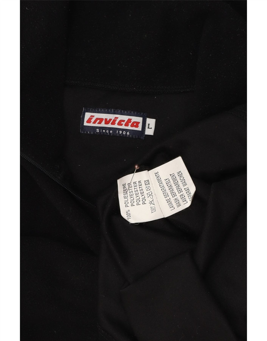 Maglione in pile da donna con collo e zip Invicta UK 14 grande poliestere nero