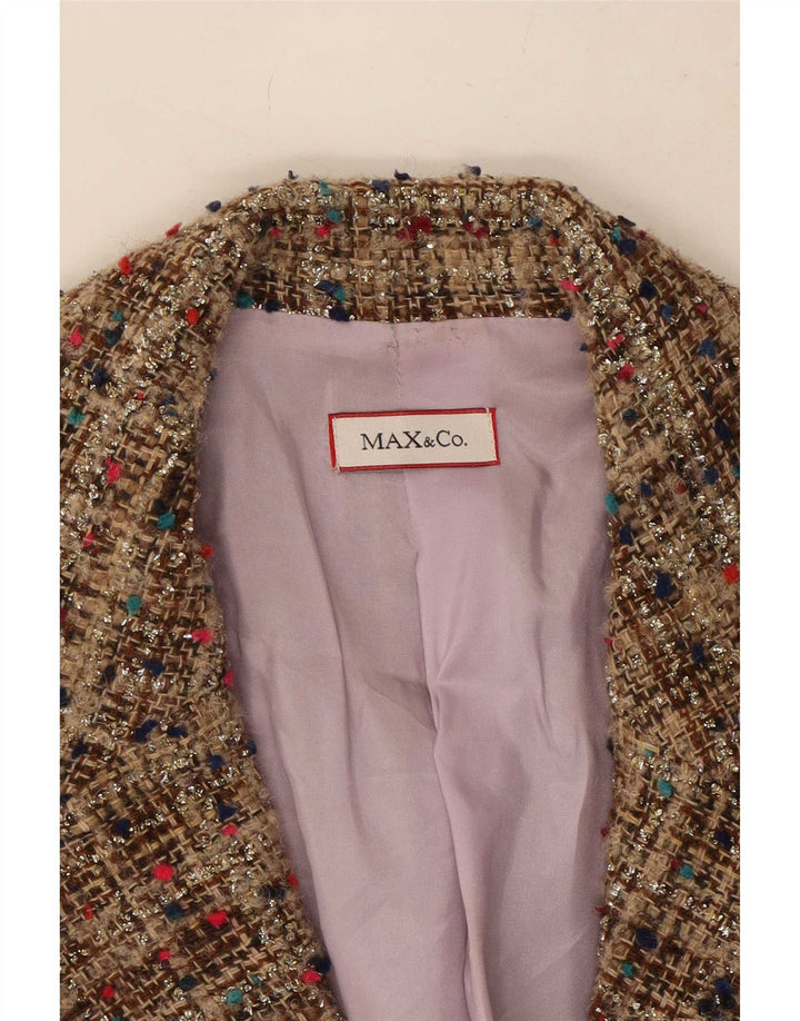 Giacca blazer da donna Max & Co. UK 10 piccola lana screziata beige