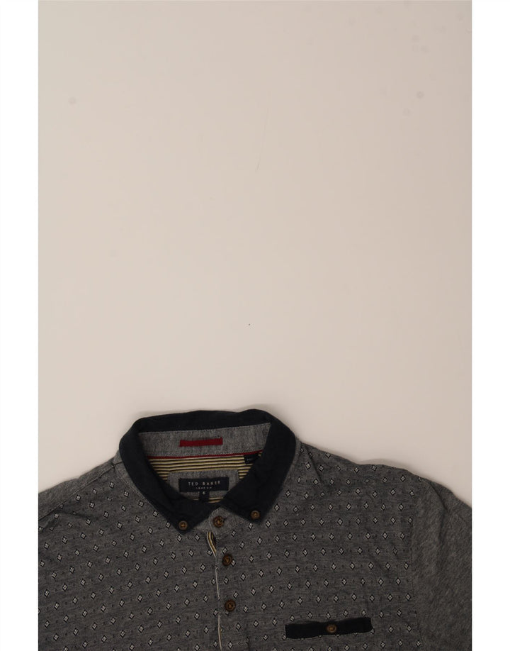 TED BAKER Mens Polo Shirt Size 6 2XL Grey Spotted Cotton Vintage Ted Baker and Second-Hand Ted Baker from Messina Hembry 